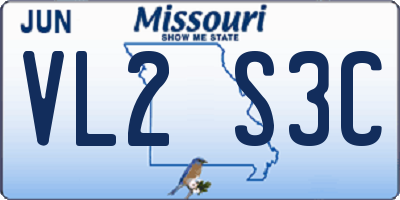 MO license plate VL2S3C