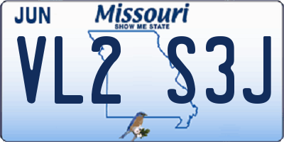MO license plate VL2S3J