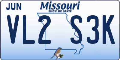 MO license plate VL2S3K