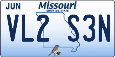 MO license plate VL2S3N