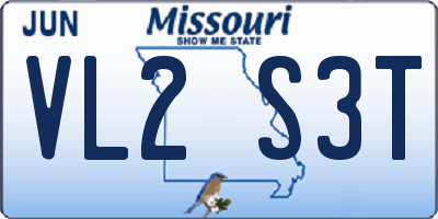 MO license plate VL2S3T