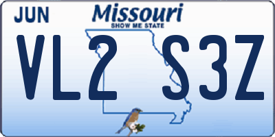 MO license plate VL2S3Z