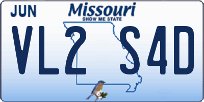 MO license plate VL2S4D