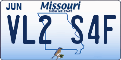 MO license plate VL2S4F