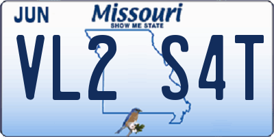 MO license plate VL2S4T