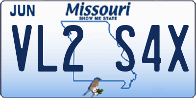 MO license plate VL2S4X