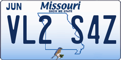 MO license plate VL2S4Z
