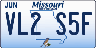 MO license plate VL2S5F