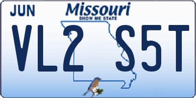 MO license plate VL2S5T