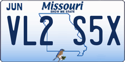 MO license plate VL2S5X