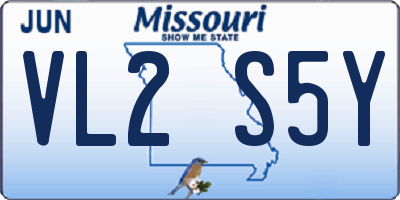 MO license plate VL2S5Y