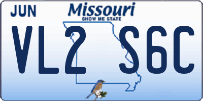MO license plate VL2S6C