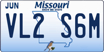 MO license plate VL2S6M