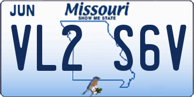 MO license plate VL2S6V