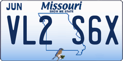 MO license plate VL2S6X