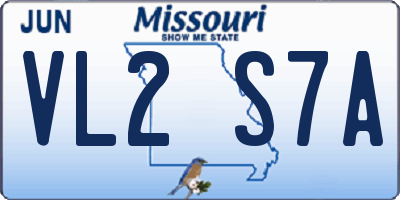 MO license plate VL2S7A