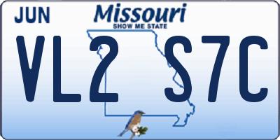 MO license plate VL2S7C