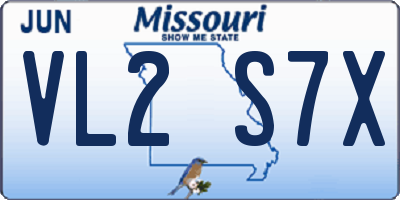MO license plate VL2S7X