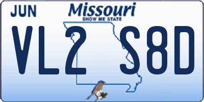 MO license plate VL2S8D