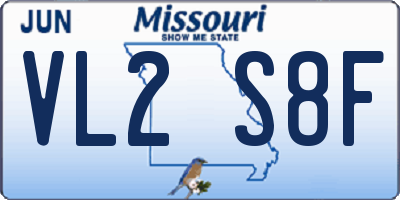 MO license plate VL2S8F