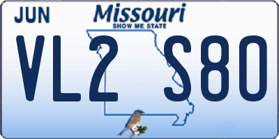 MO license plate VL2S8O