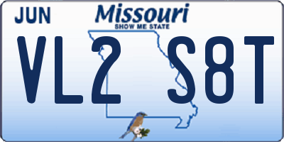 MO license plate VL2S8T