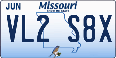 MO license plate VL2S8X