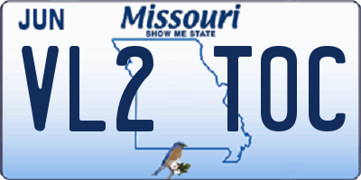 MO license plate VL2T0C