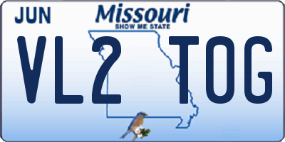 MO license plate VL2T0G