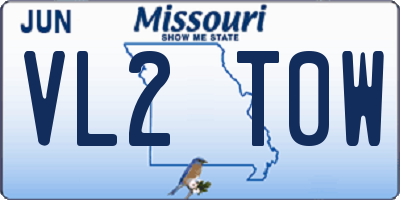 MO license plate VL2T0W