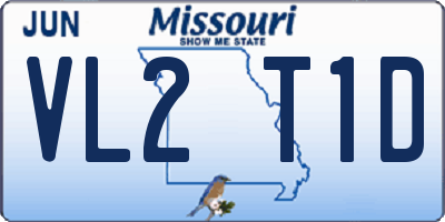 MO license plate VL2T1D