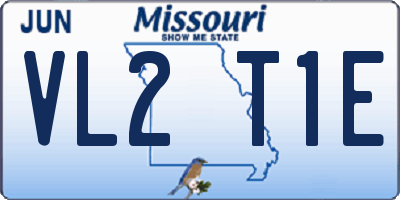 MO license plate VL2T1E