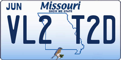 MO license plate VL2T2D