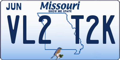 MO license plate VL2T2K