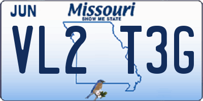 MO license plate VL2T3G