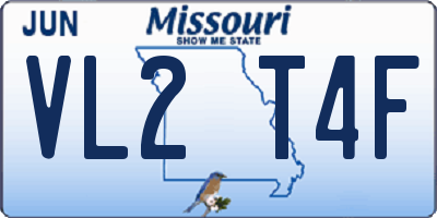 MO license plate VL2T4F