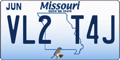 MO license plate VL2T4J