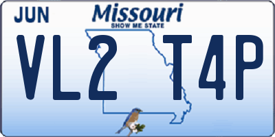 MO license plate VL2T4P