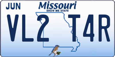 MO license plate VL2T4R