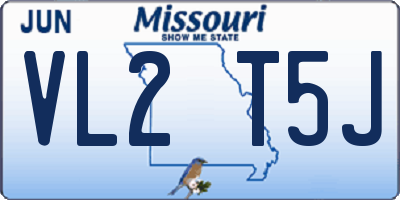 MO license plate VL2T5J