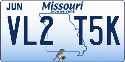 MO license plate VL2T5K