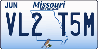MO license plate VL2T5M