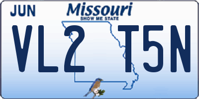 MO license plate VL2T5N