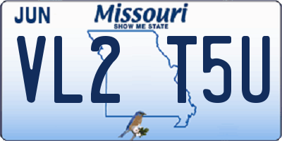 MO license plate VL2T5U