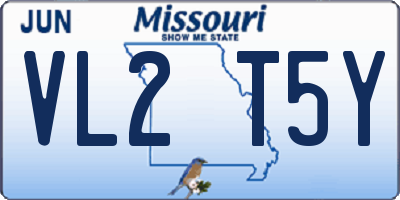 MO license plate VL2T5Y