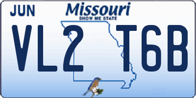 MO license plate VL2T6B