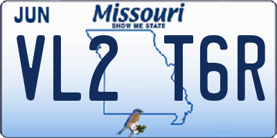 MO license plate VL2T6R