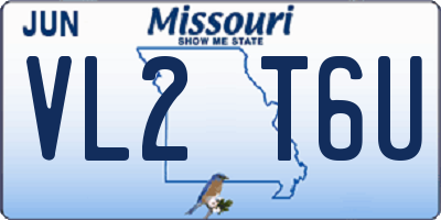 MO license plate VL2T6U