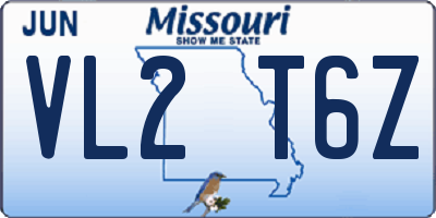 MO license plate VL2T6Z