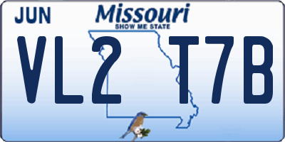 MO license plate VL2T7B